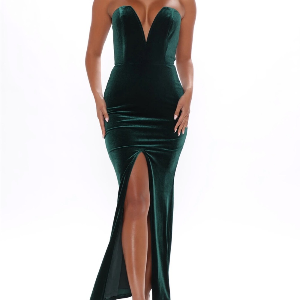 Forest Green Velvet Cocktail Dress
